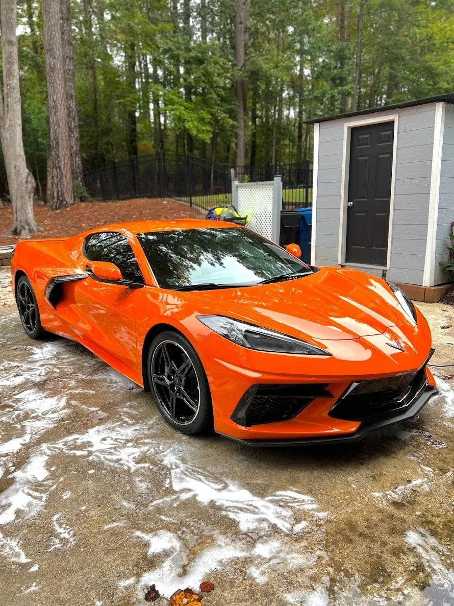 Orange sports car detailed by OTB Mobile Detailing