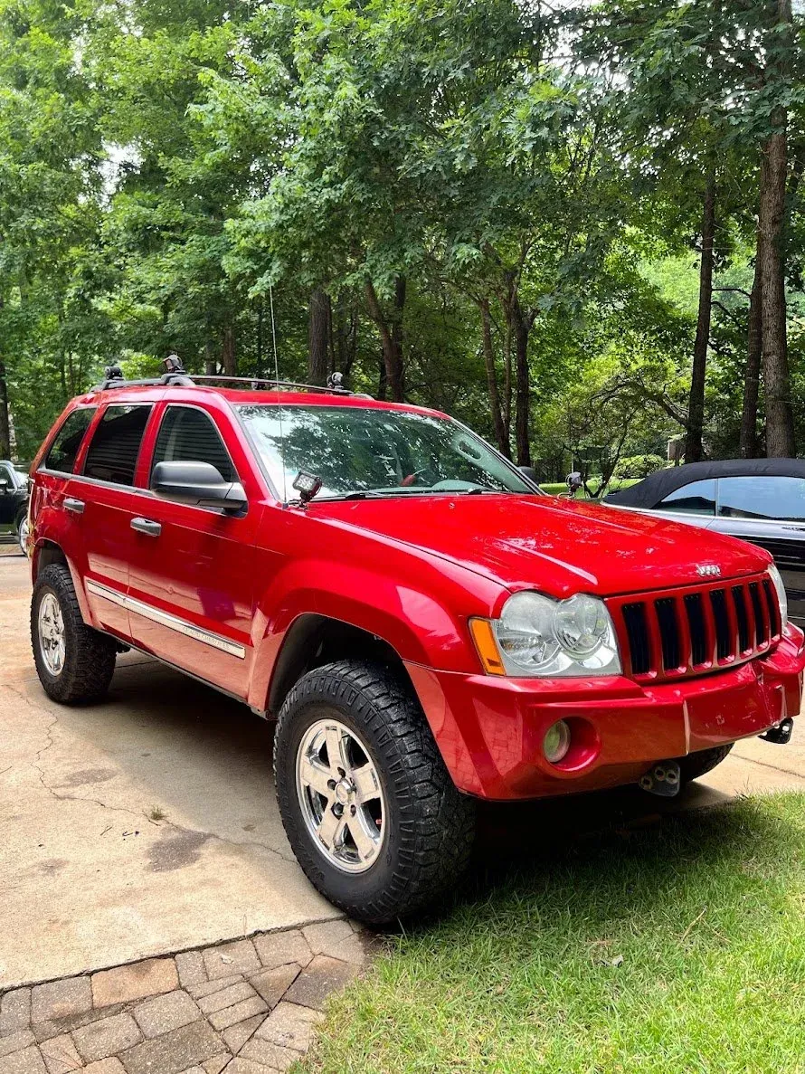 Red Jeep after a complete exterior detail